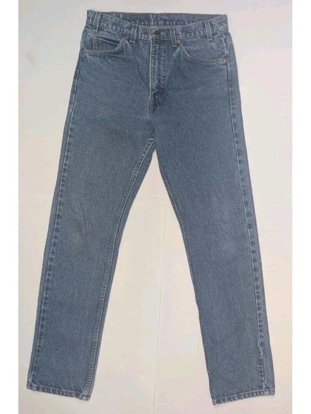 Vintage Levis 505 Jeans Mens 32x32 Orange Blank Tab Reg Straight Fit Made USA